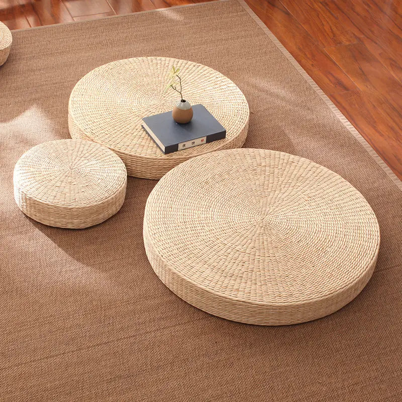 NATURAL PAPYRUS ROUND MEDITATION SEAT