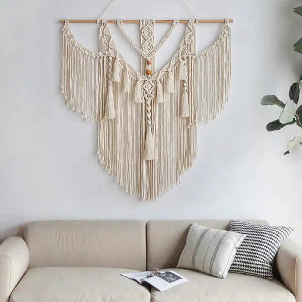 HANDCRAFTED NORDIC COTTON GEOMETRIC WALL TAPESTRY