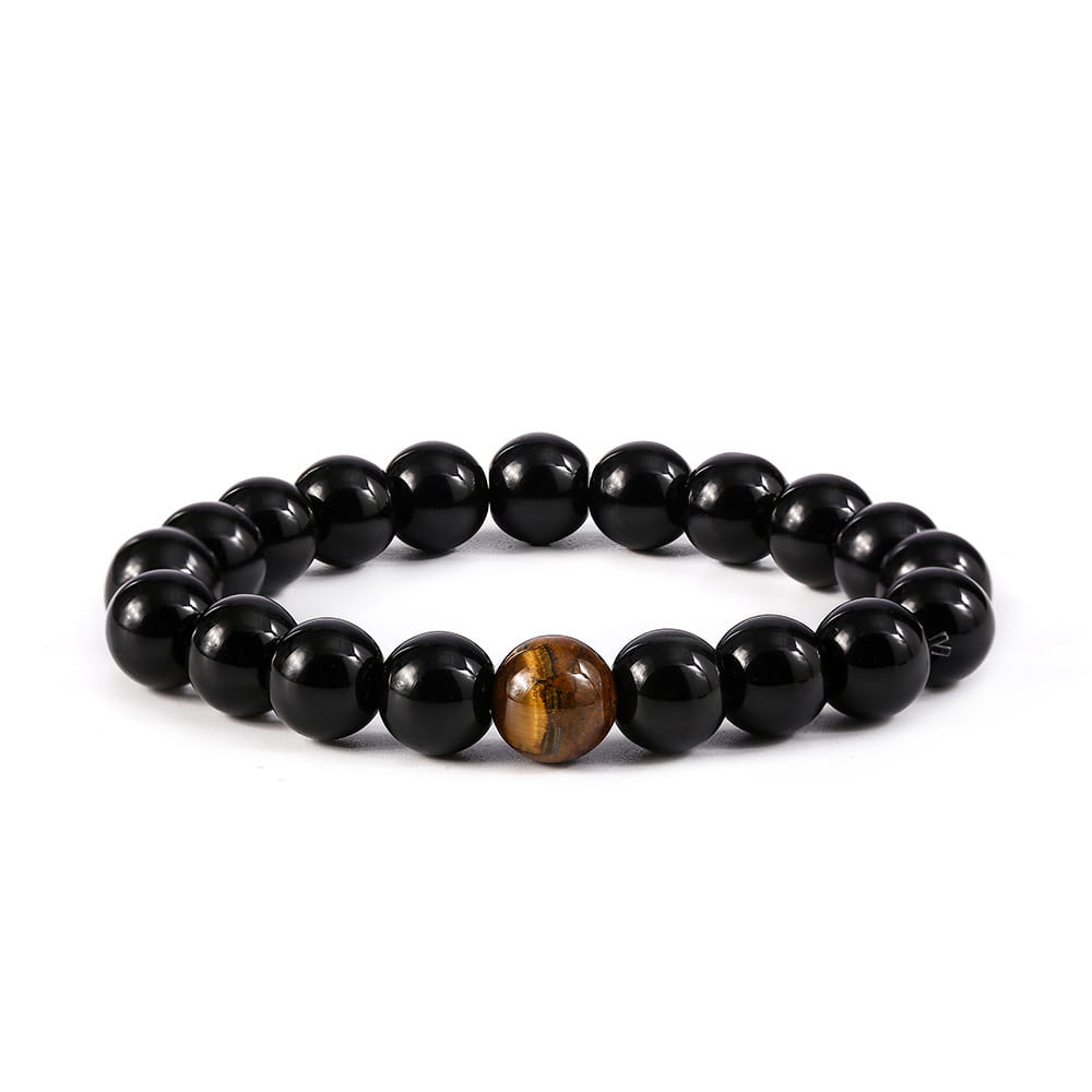 TIGER EYE STONE BEAD BRACELET FOR STRENGTH & BALANCE