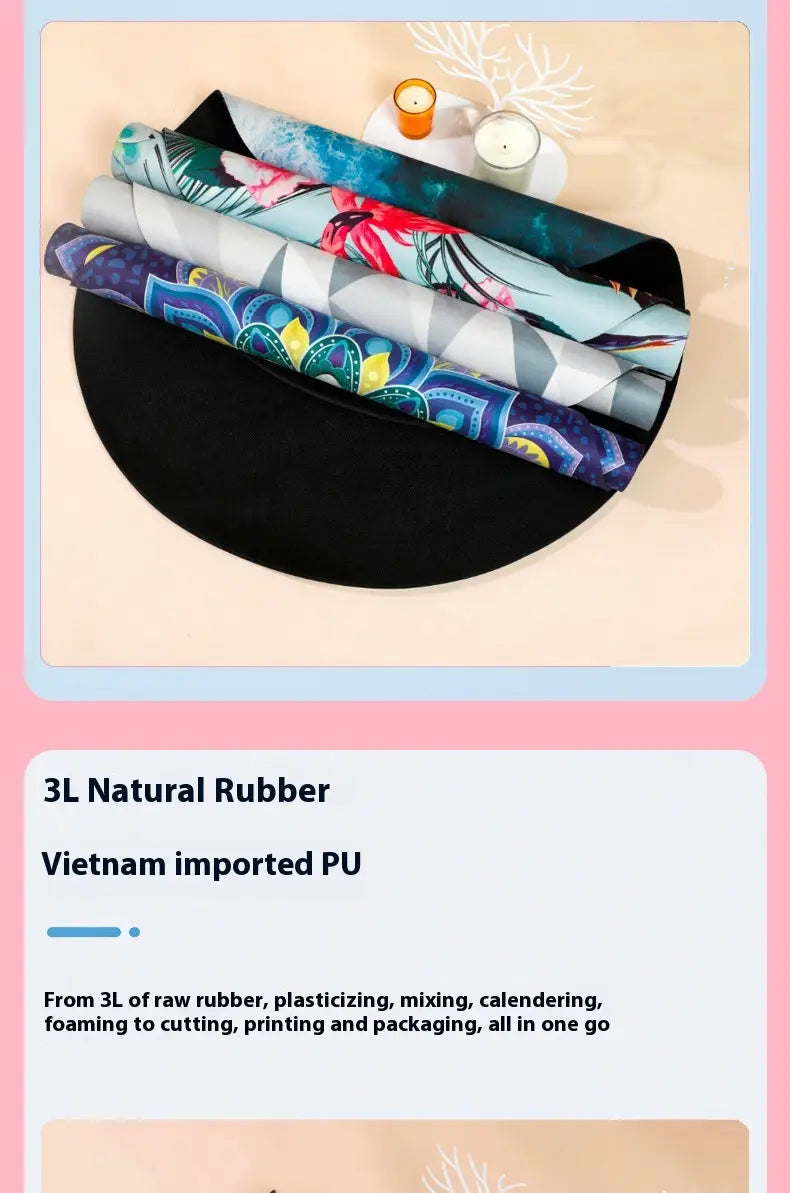 PREMIUM LARGE ROUND YOGA MAT WITH CUSTOM THICKNESS