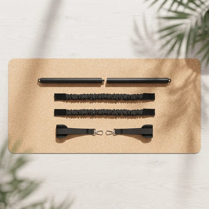 Fitness Equipment Elastic Bands With Pilates Bar Set