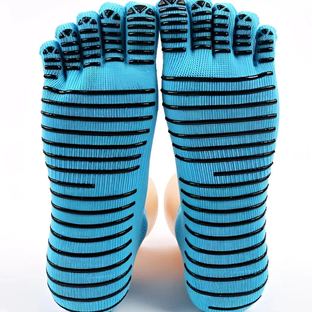 Five Toe Grip Yoga Socks For Women - Blue / one size