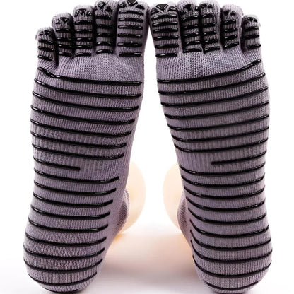 Five Toe Grip Yoga Socks For Women - Dark Grey / one size