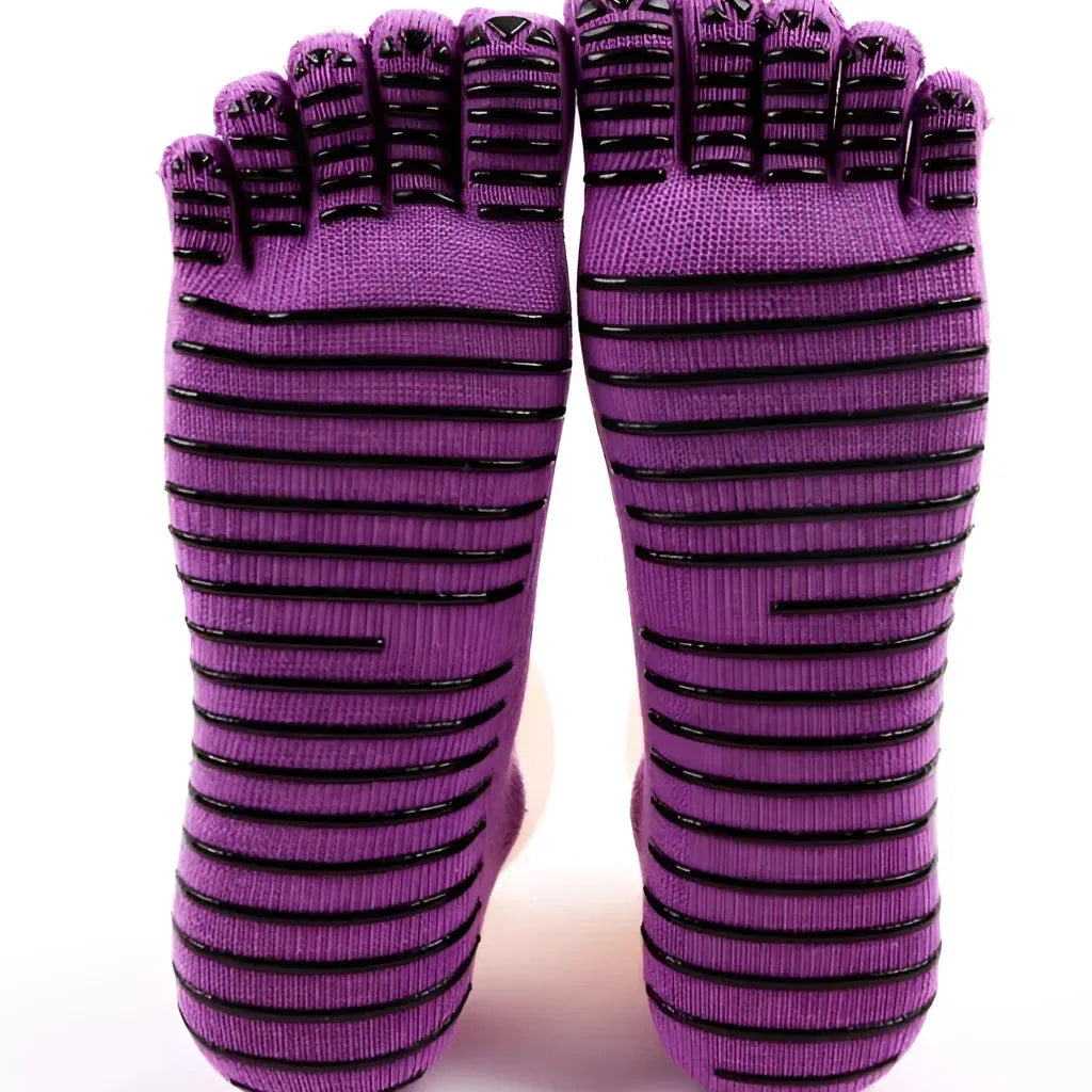 Five Toe Grip Yoga Socks For Women - Purple / one size