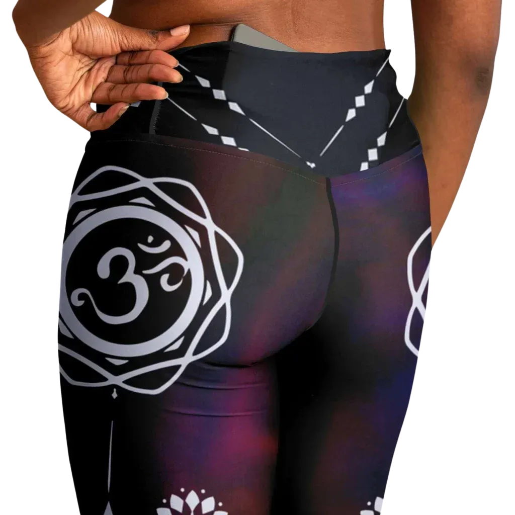 Flare Leggings Woman With Chakra Om Print