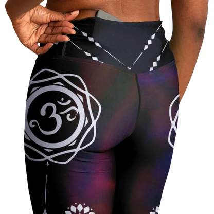 Flare Leggings Woman With Chakra Om Print