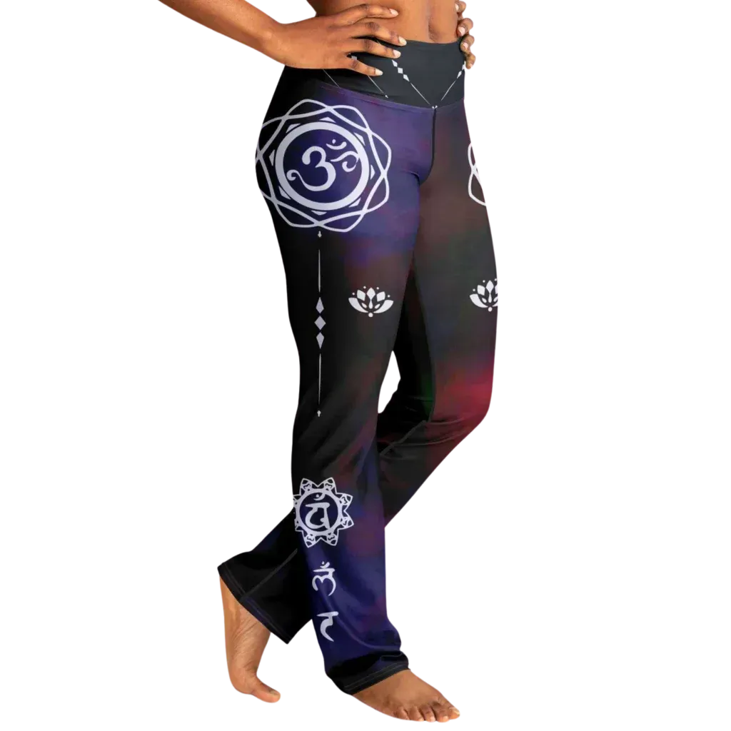 Flare Leggings Woman With Chakra Om Print