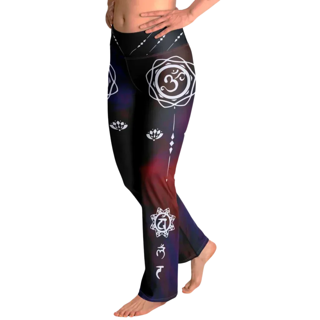 Flare Leggings Woman With Chakra Om Print