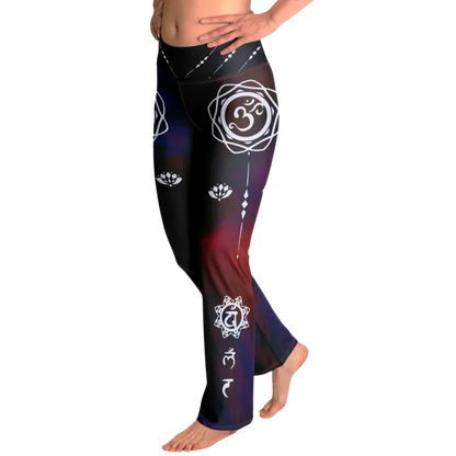 Flare Leggings Woman With Chakra Om Print