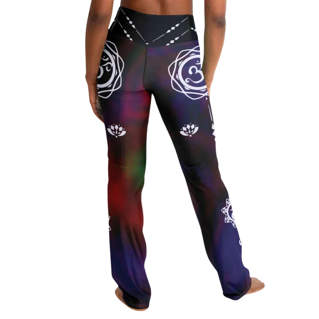 Flare Leggings Woman With Chakra Om Print
