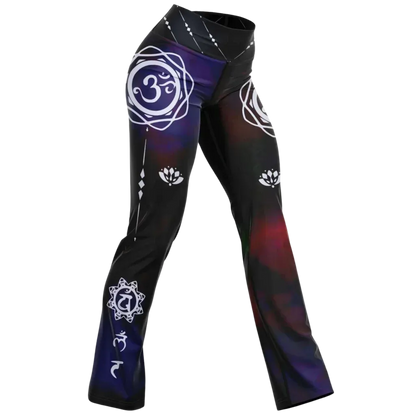 Flare Leggings Woman With Chakra Om Print - XS