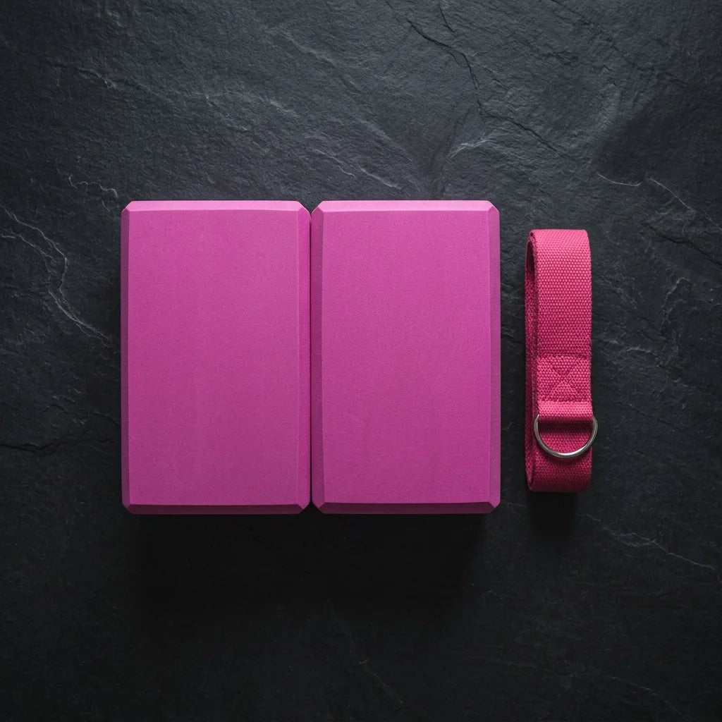 Foam Yoga Block Set With Strap For Stretch And Support