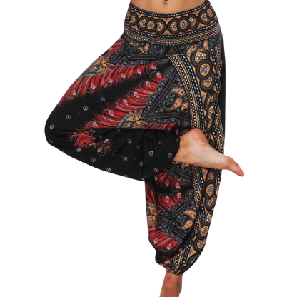 Free Flow Drop Crotch Pants Women Yoga Wear - Black Wide Leg / one size