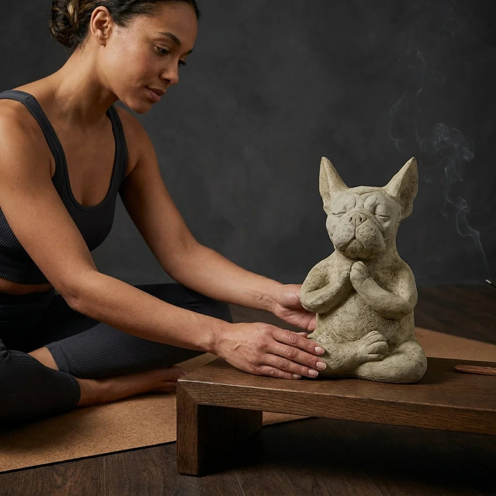 French Bulldog Dog Yoga Statue For Home Or Studio