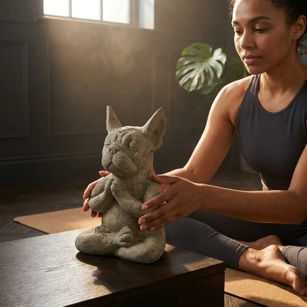 French Bulldog Dog Yoga Statue For Home Or Studio