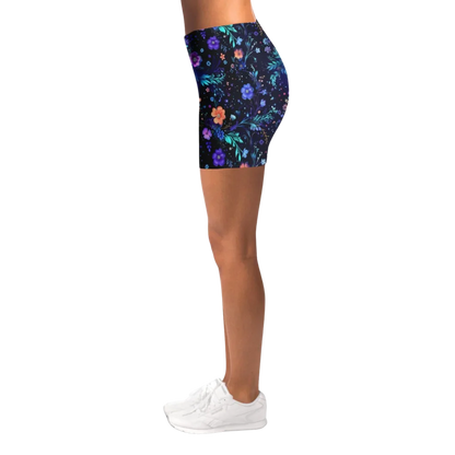 Galactic Bloom Yoga Short Shorts With Celestial Fit