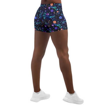 Galactic Bloom Yoga Short Shorts With Celestial Fit