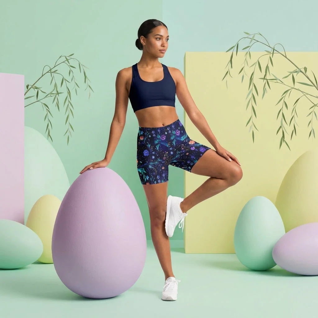 Galactic Bloom Yoga Short Shorts With Celestial Fit