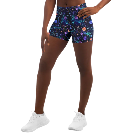 Galactic Bloom Yoga Short Shorts With Celestial Fit - XS