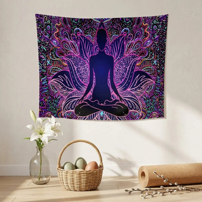 Geometric Flannel Meditation Tapestry For Calm Spaces