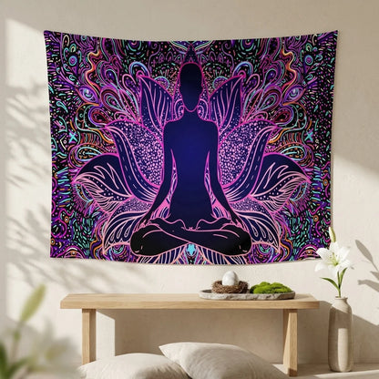 Geometric Flannel Meditation Tapestry For Calm Spaces