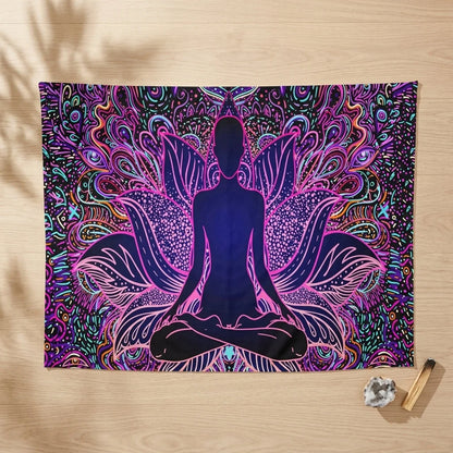 Geometric Flannel Meditation Tapestry For Calm Spaces