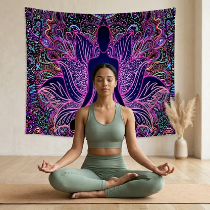 Geometric Flannel Meditation Tapestry For Calm Spaces