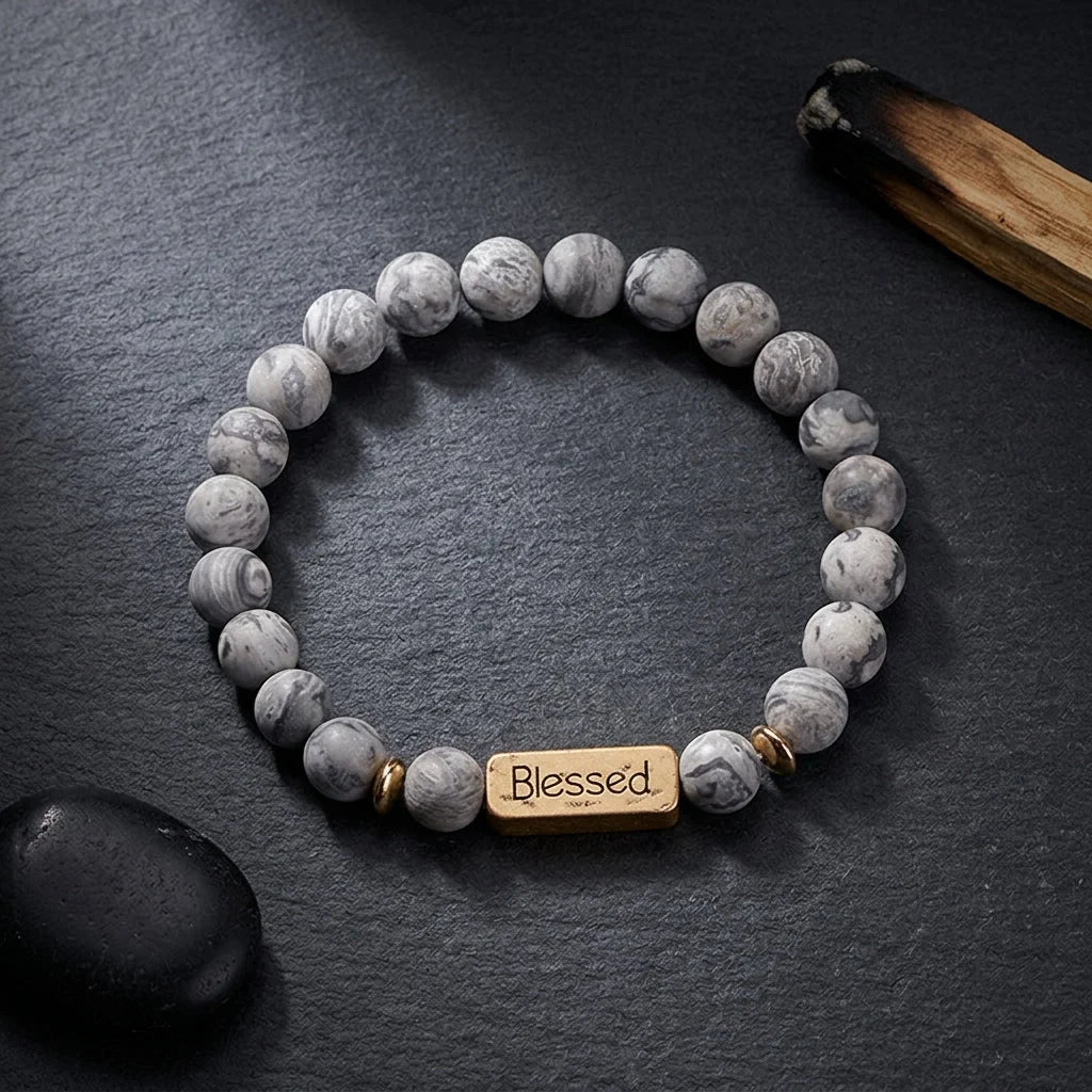 Geometric Pattern Stones Bracelet For Everyday Rituals