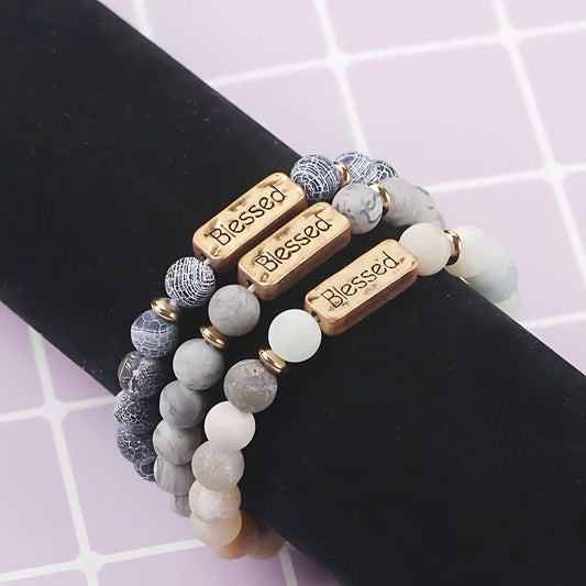 Geometric Pattern Stones Bracelet For Everyday Rituals