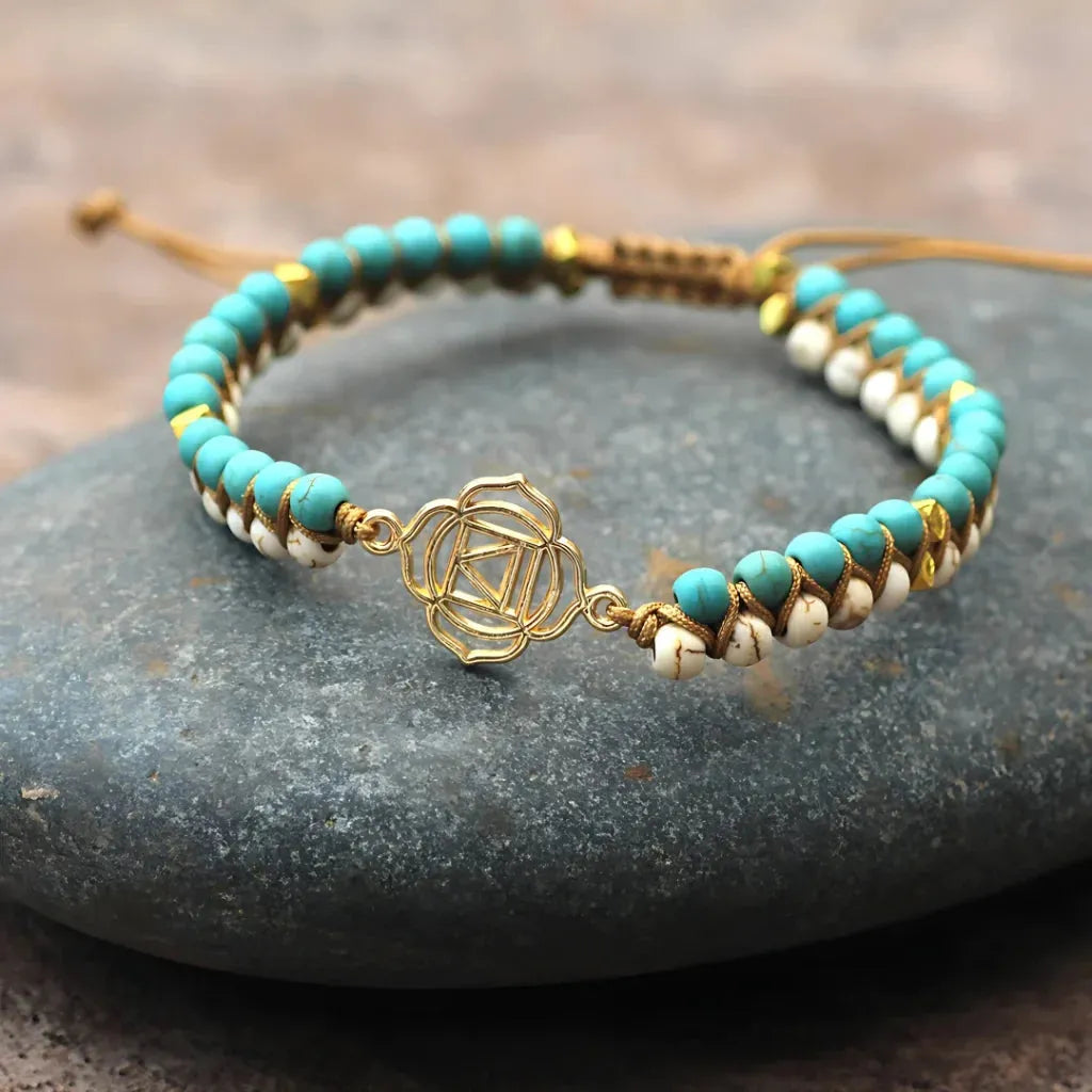 Geometric Style Bead Braclets For Couples - Blue white