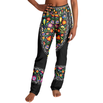 Girls Flare Leggings With Floral Fiesta Print