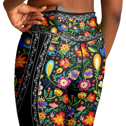 Girls Flare Leggings With Floral Fiesta Print