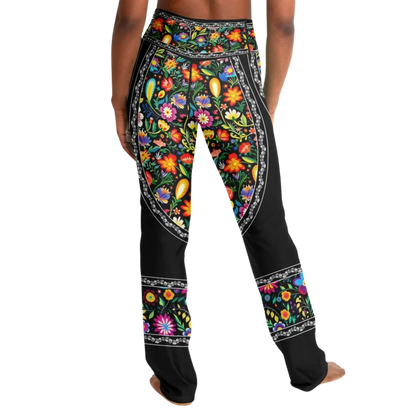 Girls Flare Leggings With Floral Fiesta Print
