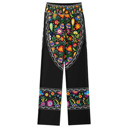 Girls Flare Leggings With Floral Fiesta Print