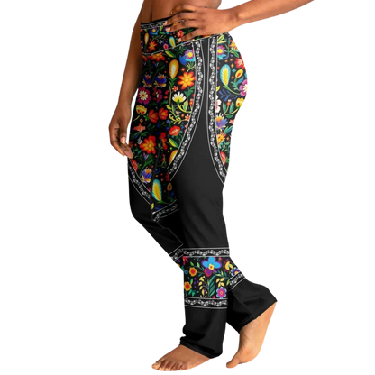Girls Flare Leggings With Floral Fiesta Print