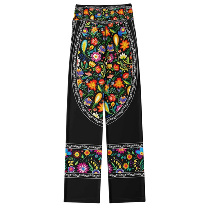 Girls Flare Leggings With Floral Fiesta Print
