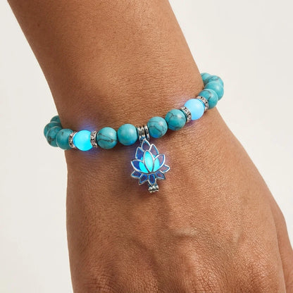 Glow In The Dark Turquoise Beaded Bracelets