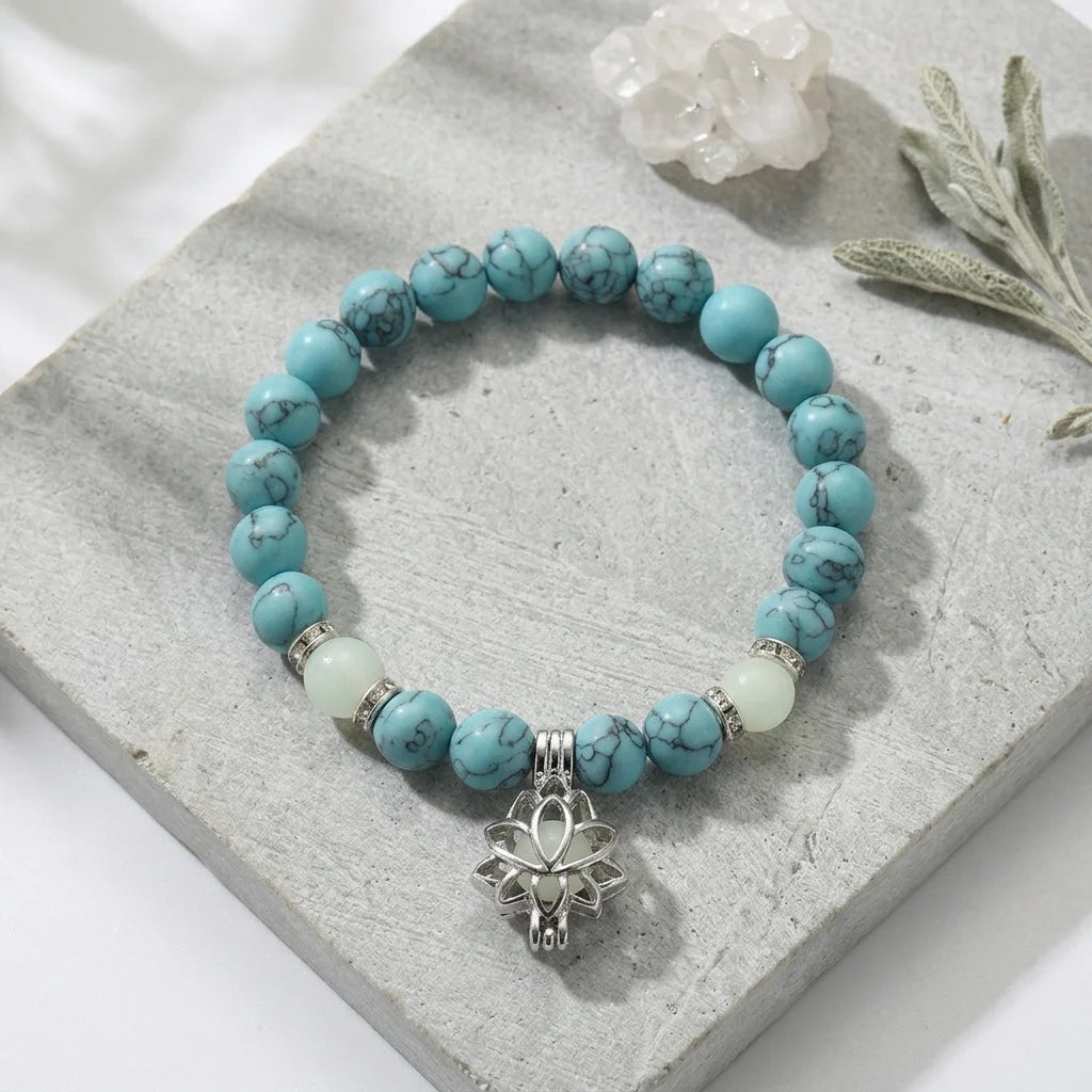 Glow In The Dark Turquoise Beaded Bracelets