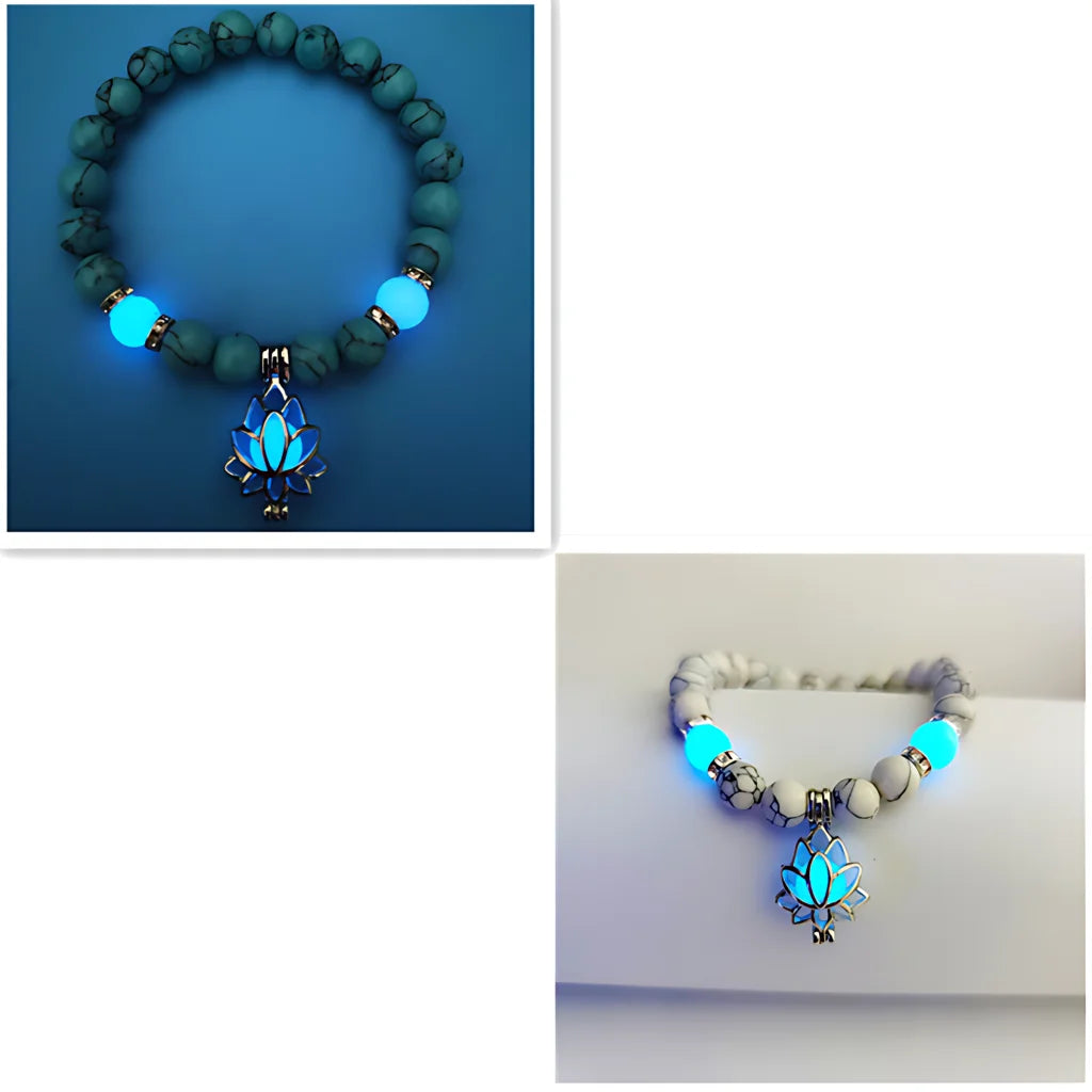 Glow In The Dark Turquoise Beaded Bracelets - Set
