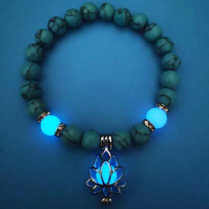 Glow In The Dark Turquoise Beaded Bracelets - Style