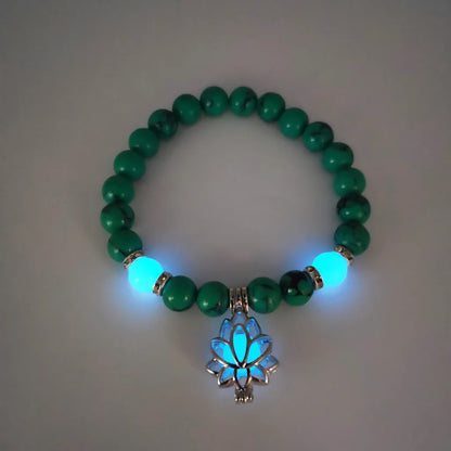 Glow In The Dark Turquoise Beaded Bracelets - Style E