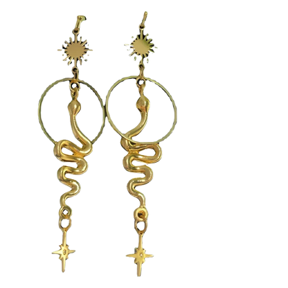 Gold Snake Bohemian Style Earrings For Bold Souls - Gold