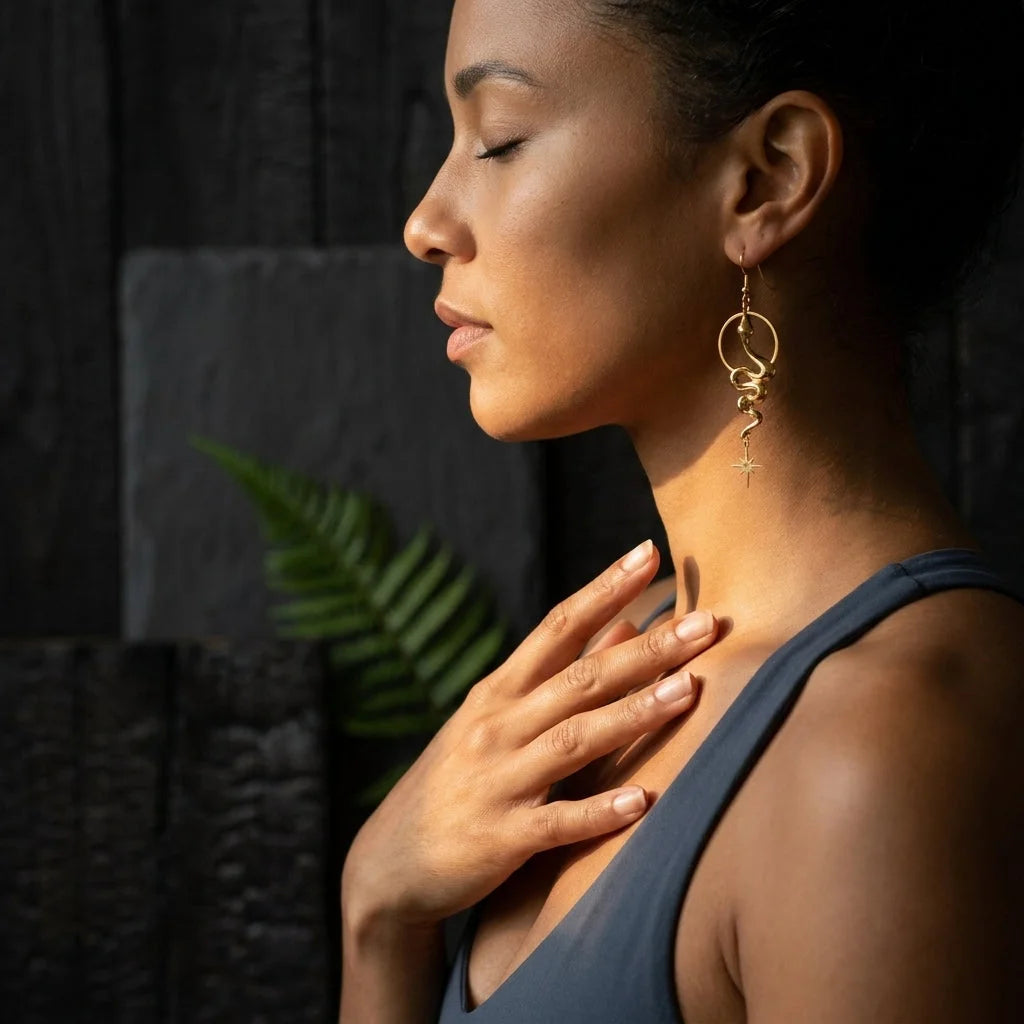 Gold Snake Bohemian Style Earrings For Bold Souls - Gold