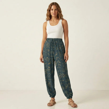 Golden Alchemy Harem Pants For Womens – Midnight Teal