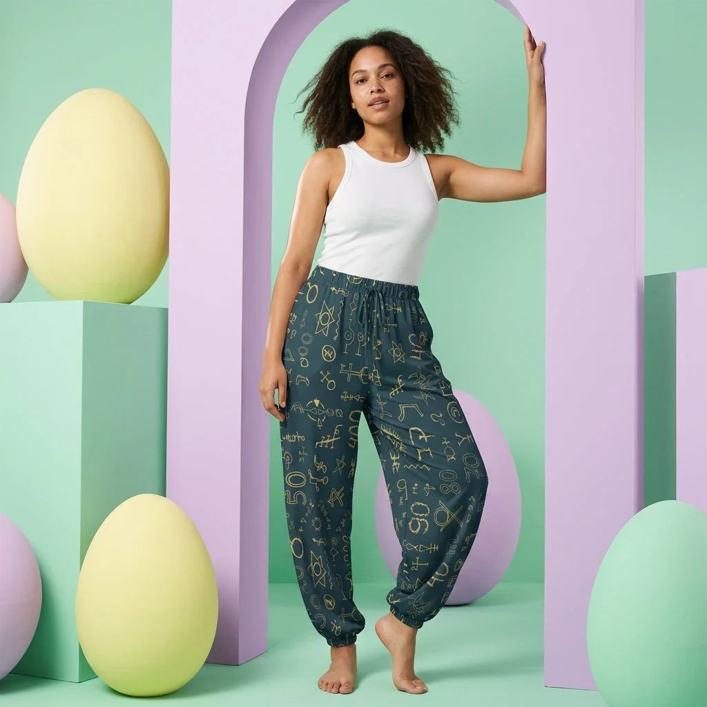 Golden Alchemy Harem Pants For Womens – Midnight Teal