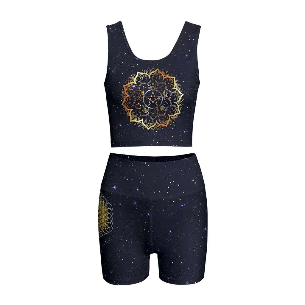 Golden Mandala 2 Piece Athleisure Set For Women - S
