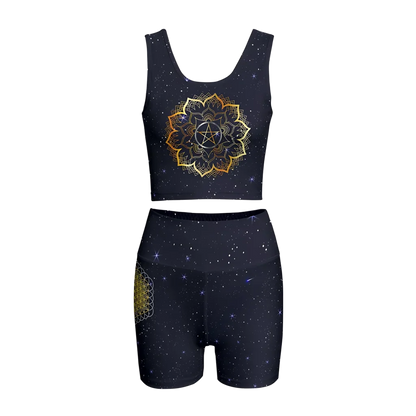 Golden Mandala 2 Piece Athleisure Set For Women - S