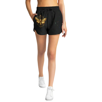 Golden Moth Loose Fit Shorts With Chakra Symbol