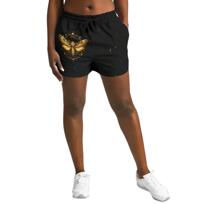 Golden Moth Loose Fit Shorts With Chakra Symbol