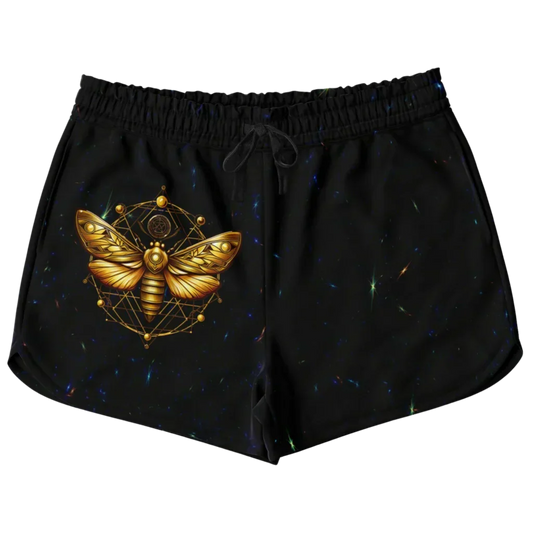 Golden Moth Loose Fit Shorts With Chakra Symbol - XS